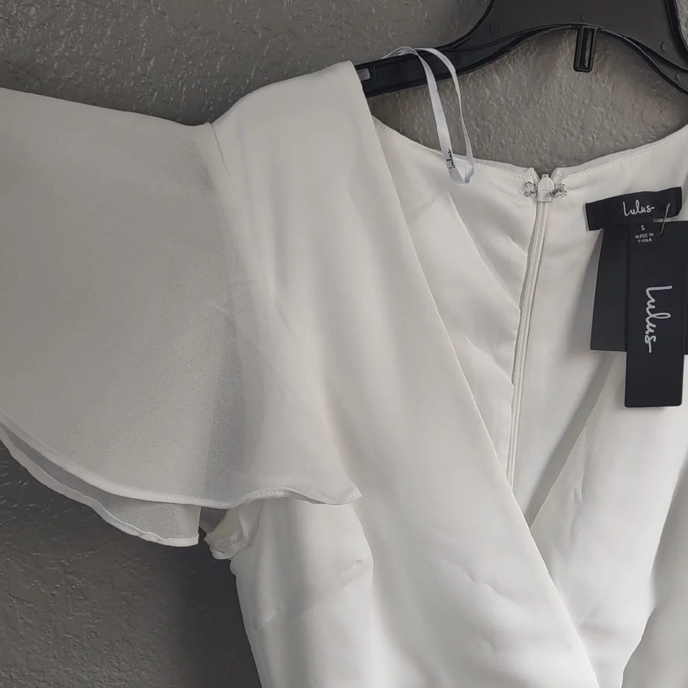 LULUS Elegant White Wrap Dress - Picture 10 of 16